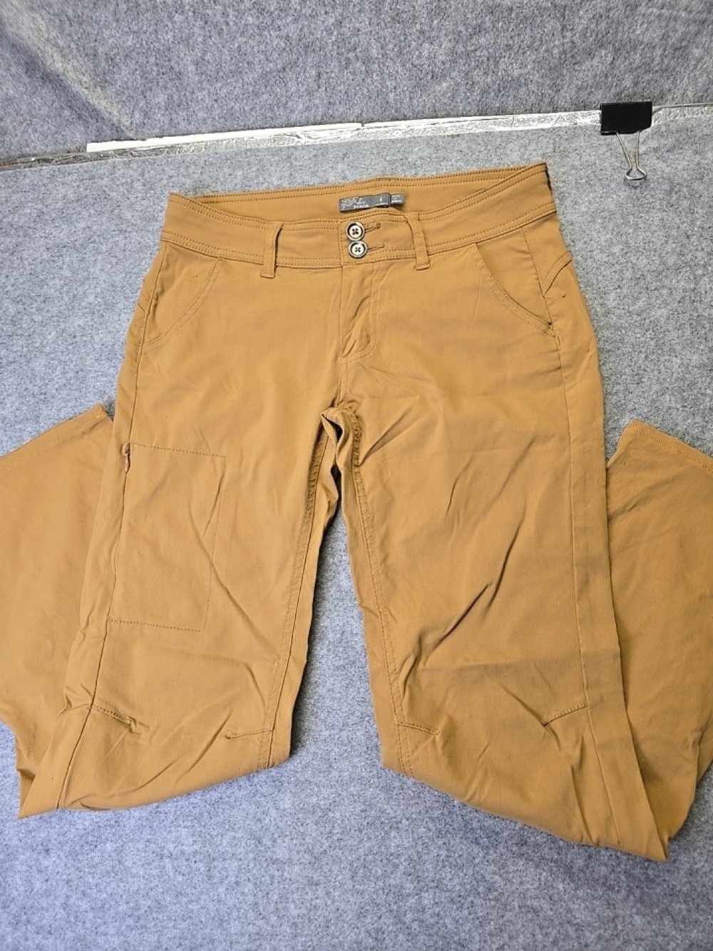 PRANA Slim Cargo Pants in Mustard Brown